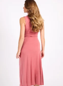 LITTLE MISTRESS Coral Jersey Midaxi Dress 10