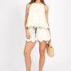 LITTLE MISTRESS Cream Linen Shorts 16