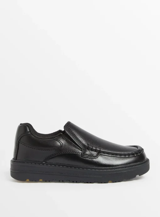 Magic Feet Black Leather Loafer School Shoes 9 Infant