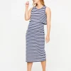 MATERNITY Nursing Stripe Sleeveless Ribbed Dress 18