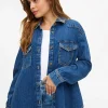 Mid Blue Washed Relaxed Fit Denim Shirt 18