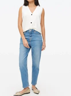 Mid Rinse Denim Relaxed Straight Jeans 18L