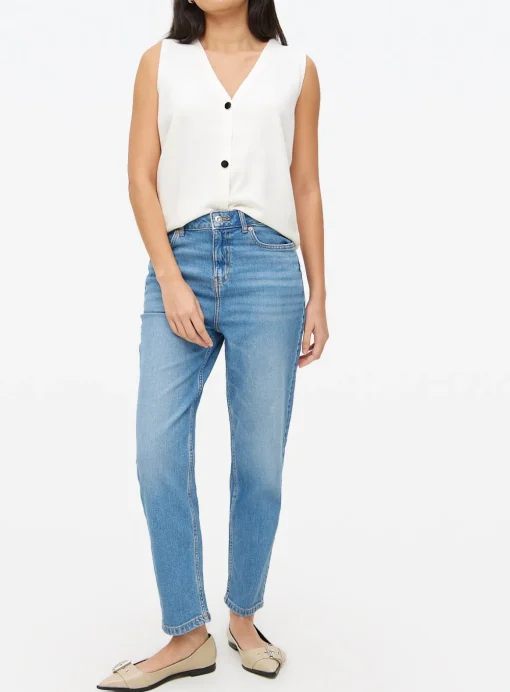 Mid Rinse Denim Relaxed Straight Jeans 18L