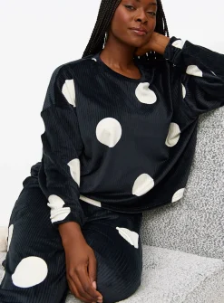 Mono Spot Printed Slinky Pyjamas S