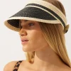 Monochrome Straw Visor Hat One Size