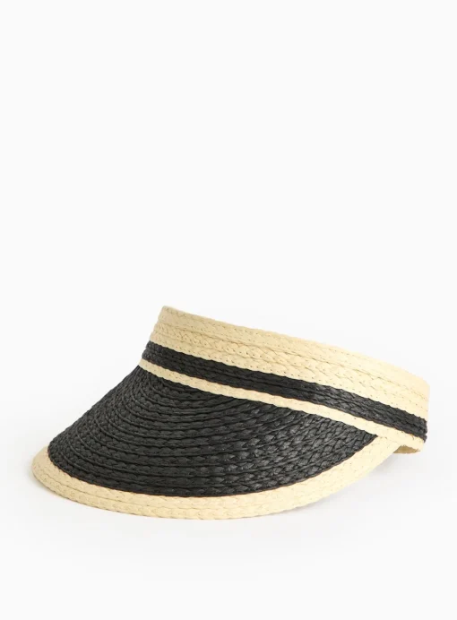 Monochrome Straw Visor Hat One Size