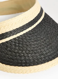 Monochrome Straw Visor Hat One Size