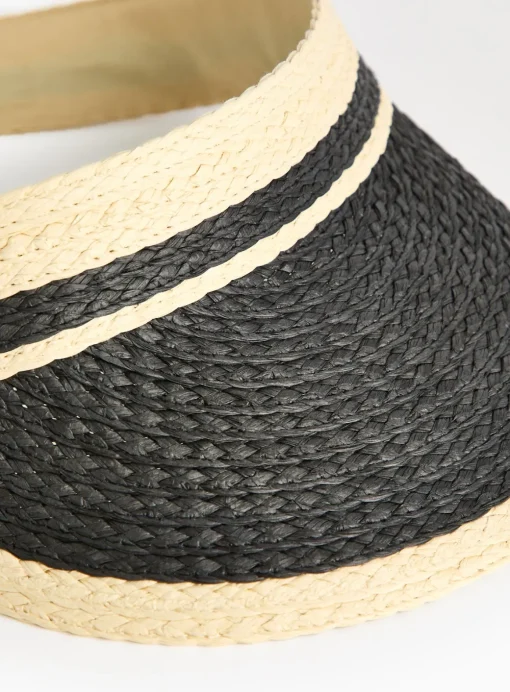 Monochrome Straw Visor Hat One Size