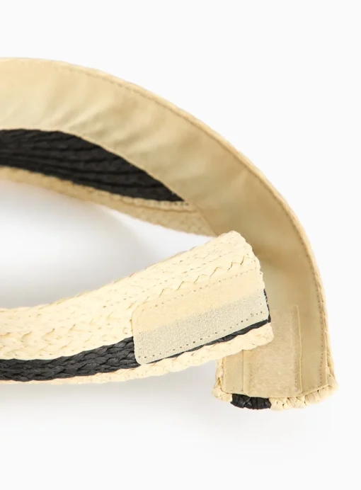 Monochrome Straw Visor Hat One Size