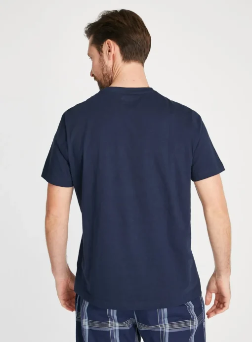 Navy & White Pyjama Top 2 Pack XL
