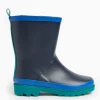 Navy Colour Block Rubber Wellies 7 Infant