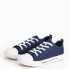 Navy Eyelet Canvas Lace Trainers 5