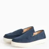 Navy Faux Suede Boat Shoes 1