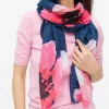 Navy Floral Illustrated Scarf One Size