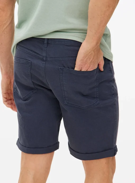Navy Garment Dye Denim Shorts 42