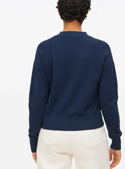 Navy Soft Touch V Neck Cardigan 8