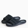 Navy Stripe Jersey Mule Slippers S