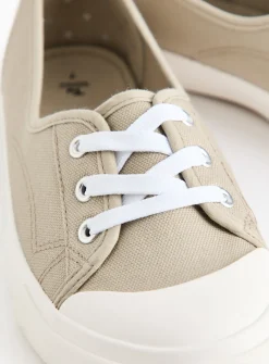 Neutral Low Lace Canvas Trainers 8