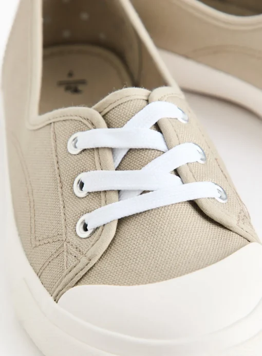 Neutral Low Lace Canvas Trainers 8