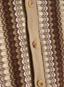 Neutral Zig Zag Stitch Shirt M