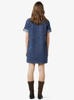 NOISY MAY Short Sleeve Denim Dress Blue L/UK12