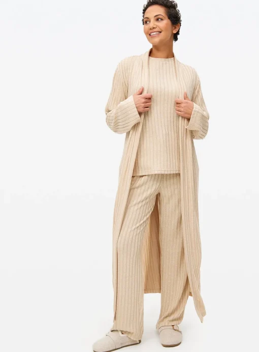 Oatmeal Soft Knitted Co-ord Dressing Gown M
