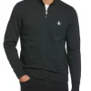 ORIGINAL PENGUIN Quarter Zip Sweatshirt In Dark Charcoal XXL