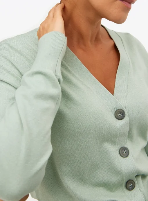 Pale Green Soft Touch V Neck Cardigan 18