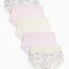 Pastel Ditsy Print Comfort Lace Full Knickers 5 Pack 20