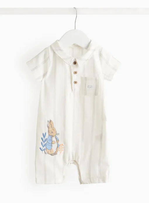 Peter Rabbit Cream Stripe Romper 6-9 months