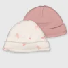 Pink & Printed Premature Baby Hats 2 Pack 3lbs - 1.4kg