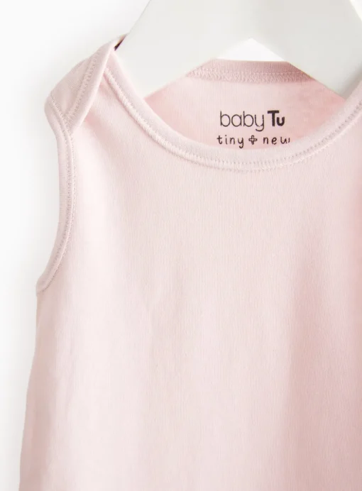 Pink & White Sleeveless Bodysuit 3 Pack 2-3 years