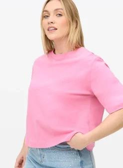 Pink Crew Neck Boxy T-Shirt XL