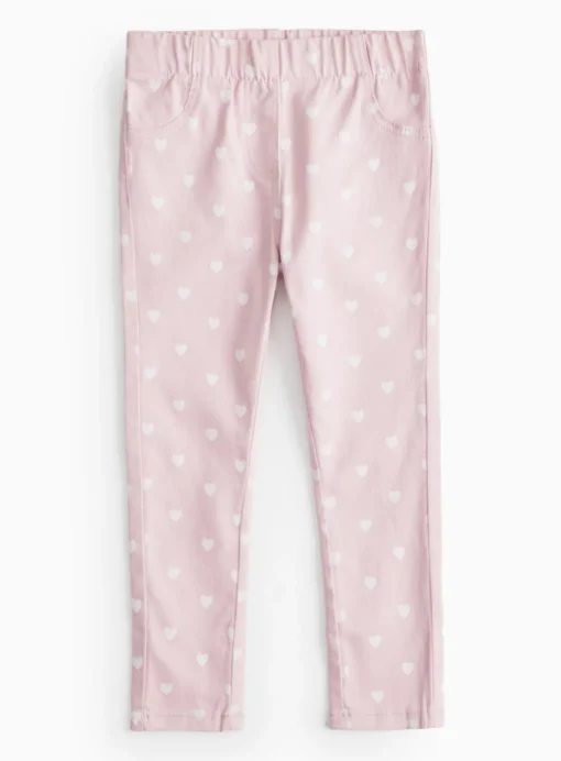 Pink Heart Print Jeggings 5-6 years