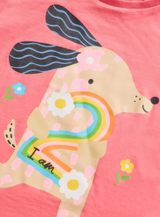 Pink I Am 2 Age Print T-Shirt 1-2 years