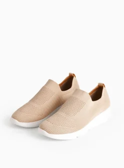 Pink Knitted Slip On Trainers 3