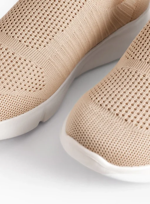 Pink Knitted Slip On Trainers 3