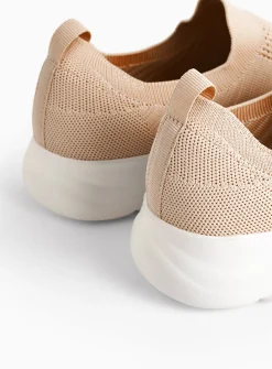 Pink Knitted Slip On Trainers 3
