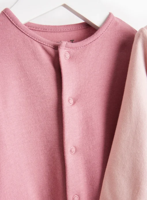 Pink Long Sleeve Sleepsuits 3 Pack 6-9 months