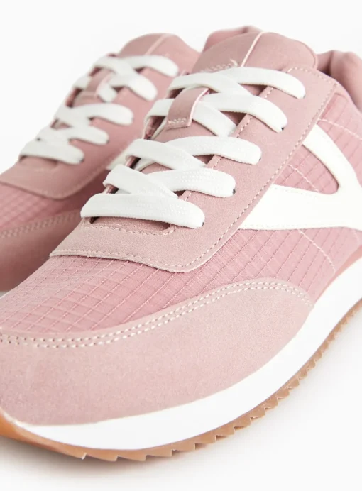 Pink Panel Retro Style Trainers 8