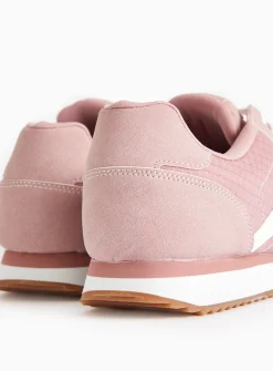 Pink Panel Retro Style Trainers 8