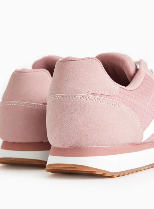 Pink Panel Retro Style Trainers 8