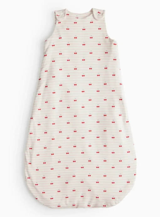 Pink Stripe Cherry Printed 1.5 Tog Sleeping Bag 0-6 Months
