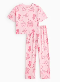 Pink Sunshine Smiles Printed Pyjamas 6-7 years