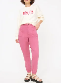 Pink Tea Dye Tapered Leg Trousers 8R
