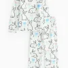 Rabbit Printed Waffle Long Sleeve Pyjamas 1-2 years