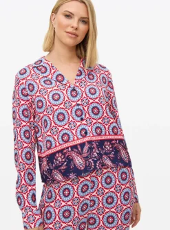 Red Border Printed Co-ord Shirt 26
