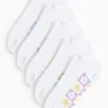 Retro Floral Footbed Trainer Socks 5 Pack 4-8