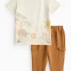 Safari Animal Top & Cargo Leggings Set 6-9 months