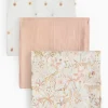 Safari Print Muslin Cloths 3 Pack One Size